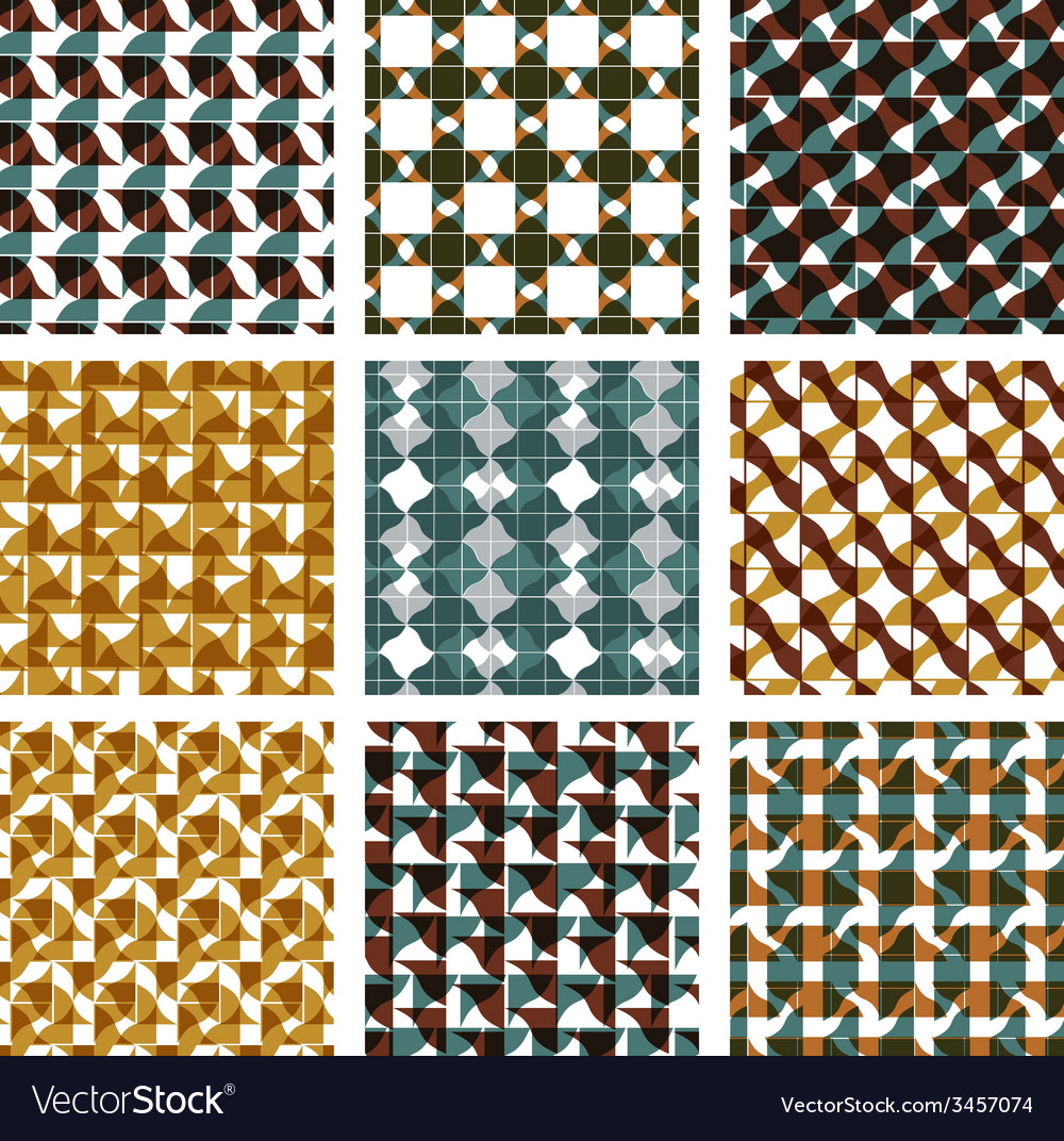 Set multicolored grate seamless patterns