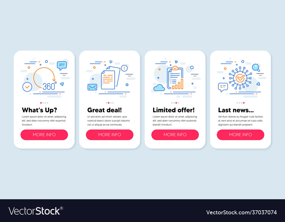 Set science icons such as checklist documents