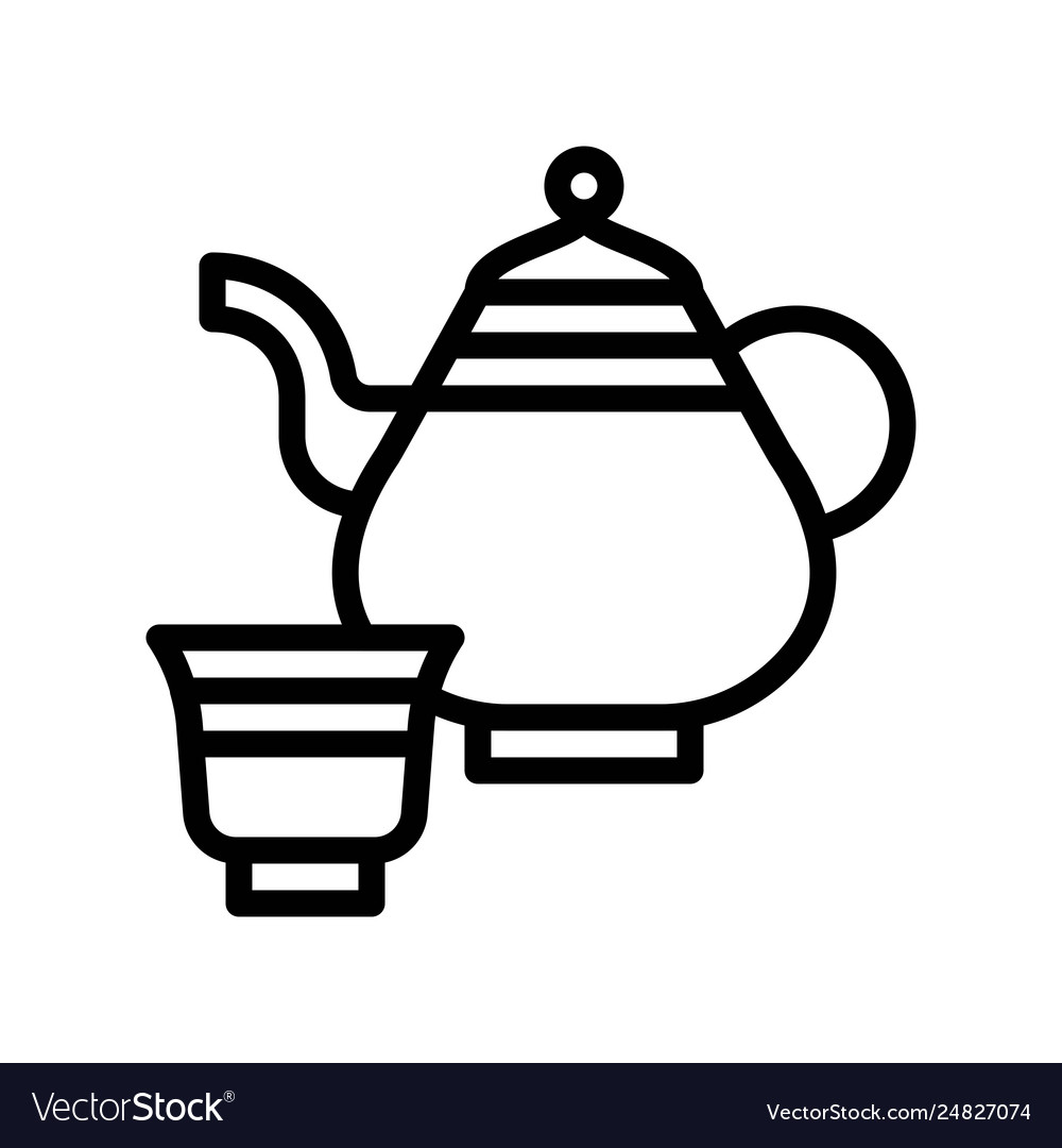 Teapot ramadan related line icon