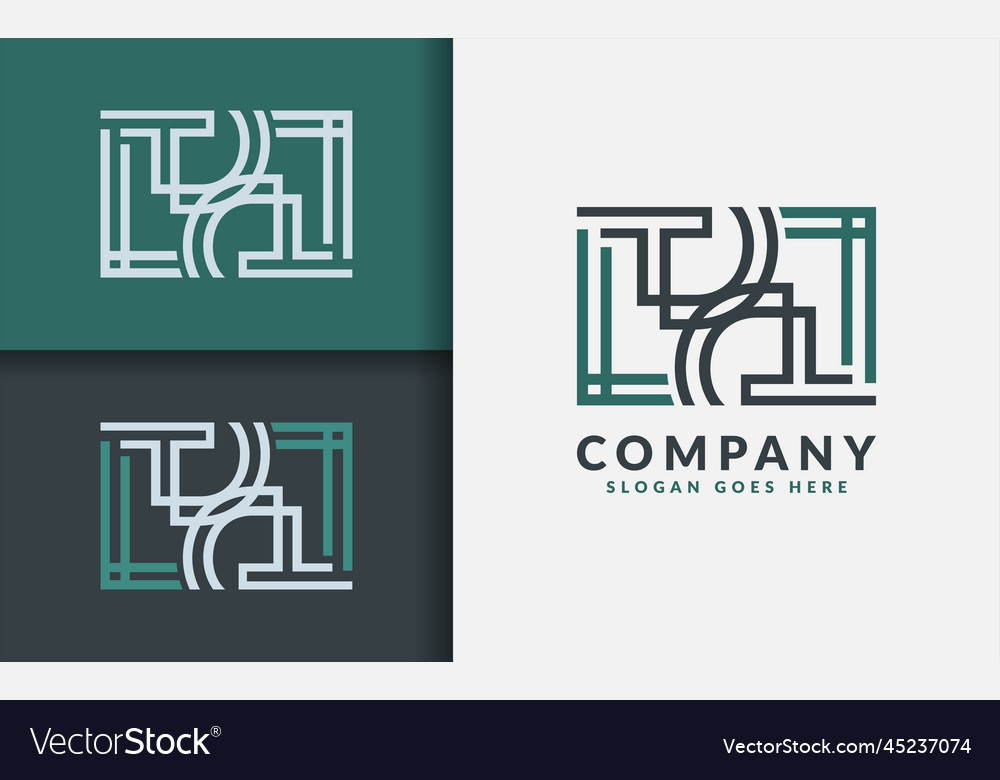 This image features abstract initial letters l t