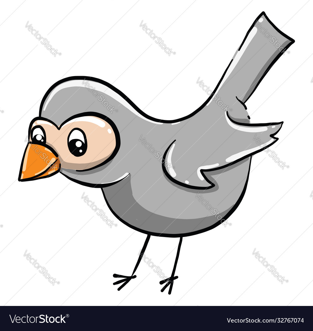 Ugly bird on white background