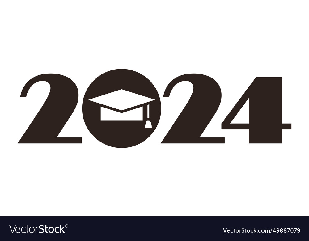 2024 - graduation class of cap Royalty Free Vector Image