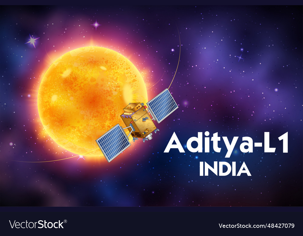 Aditya the solar mission that will be launched Vector Image