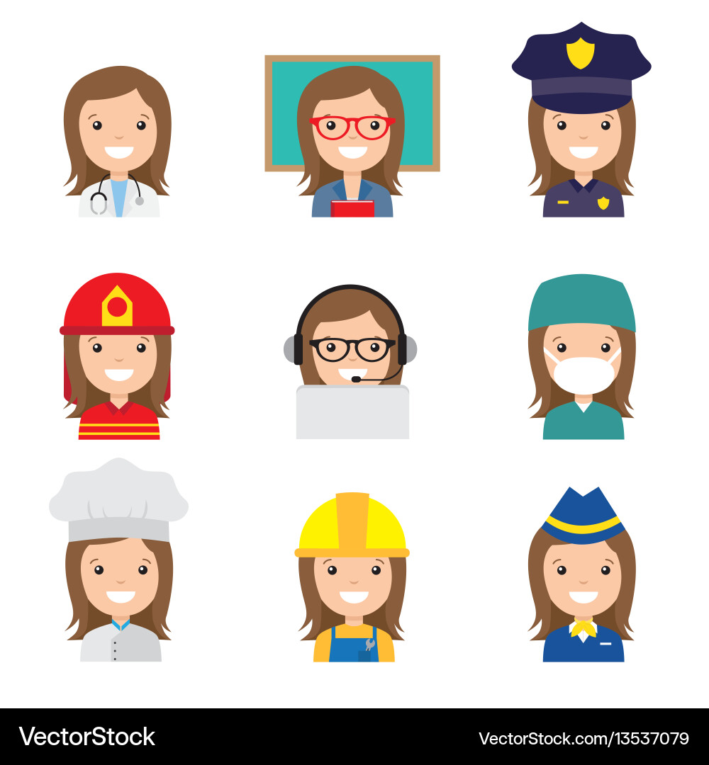 Avatar professions Royalty Free Vector Image - VectorStock
