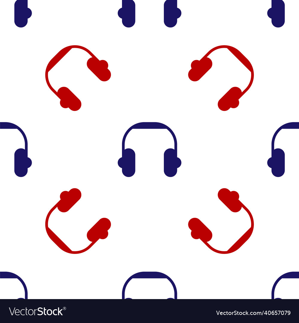 Blue and red headphones icon isolated seamless