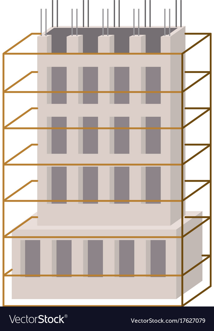 Building under construction with scaffolding