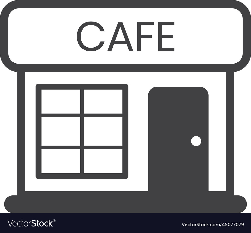 Cafe building in minimal style vector image Cafe building in minimal style