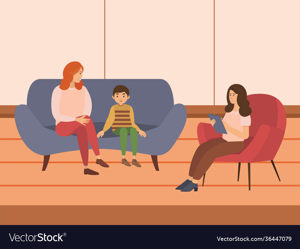 Conversation Between Mother Child And Female Vector Image Conversation Between Mother Child And Female Vector Image