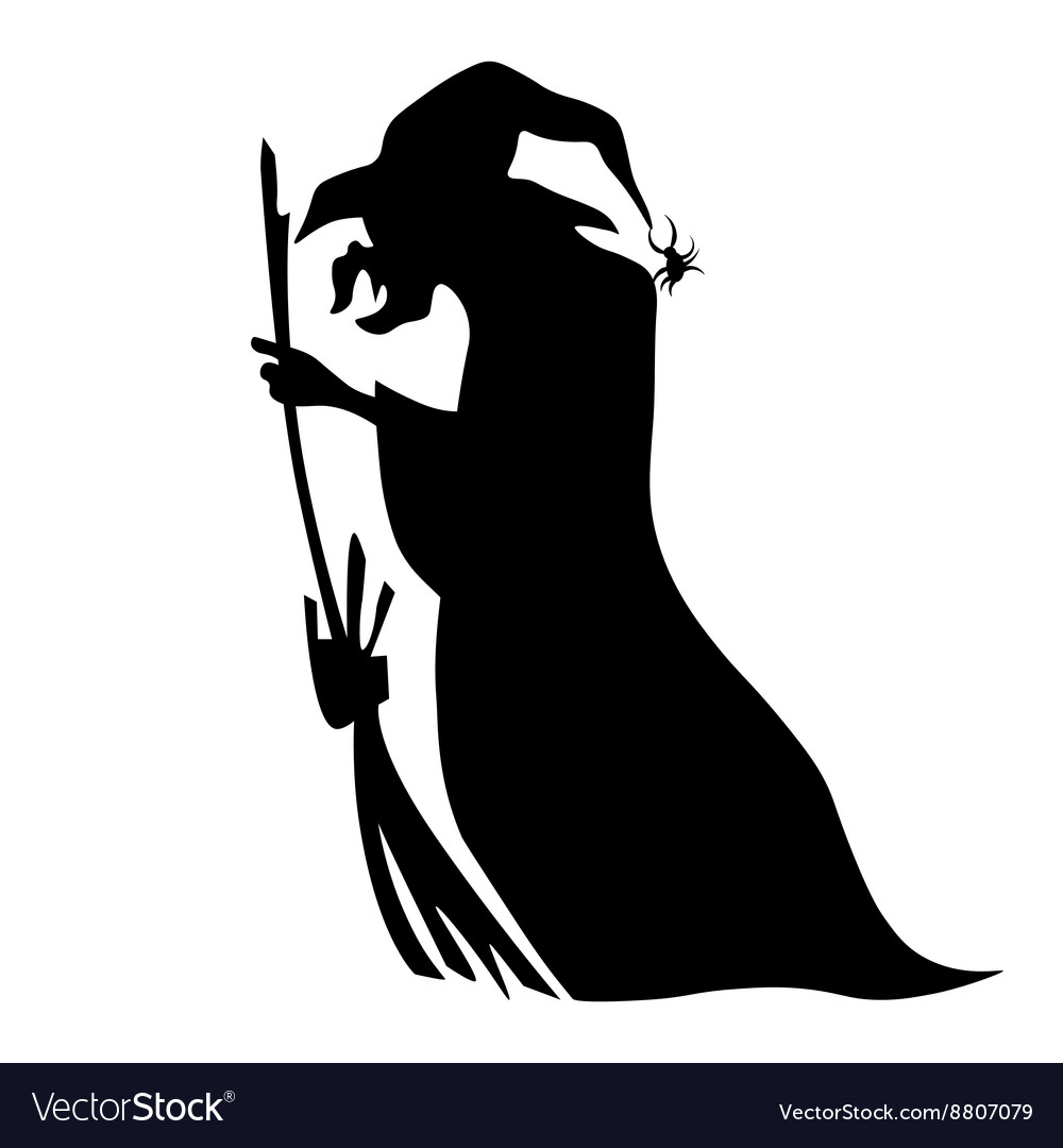 Cute witch riding a broom Royalty Free Vector Image