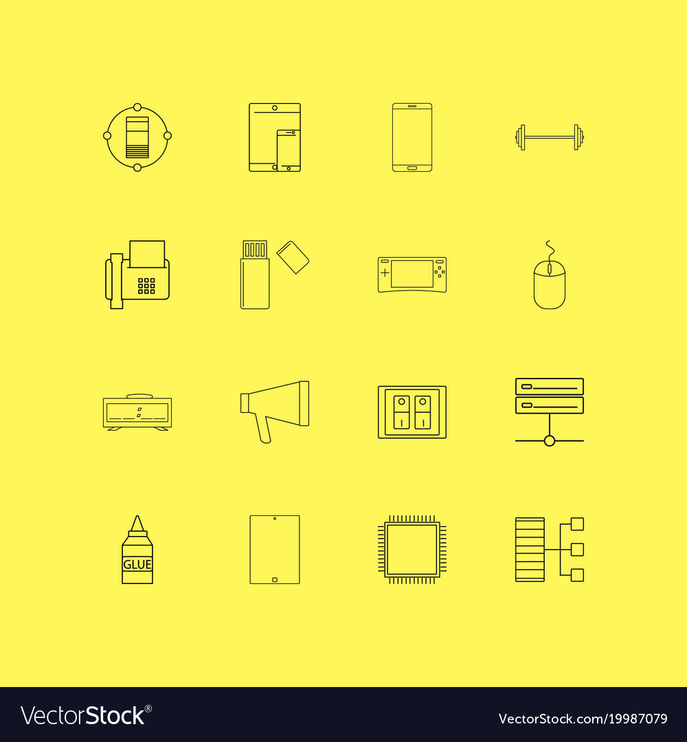 Devices linear icon set simple outline icons