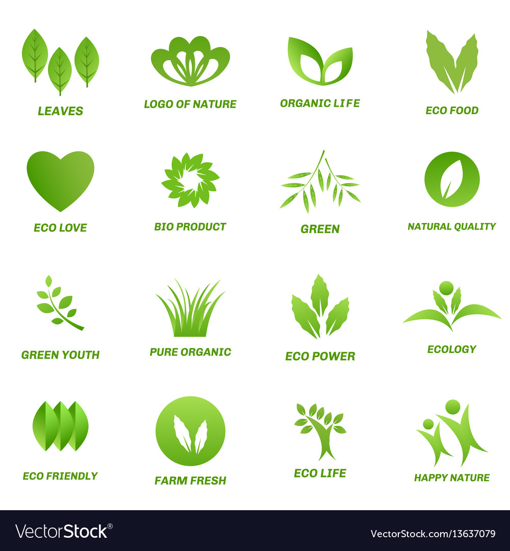 Ecology icon set on white background Royalty Free Vector