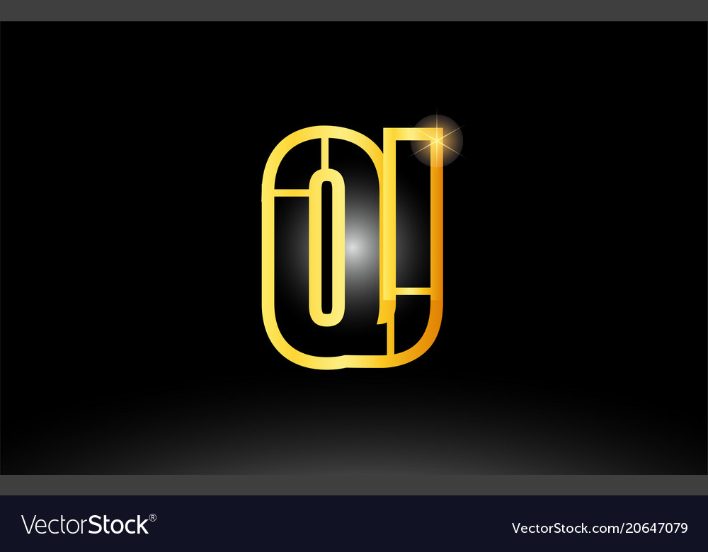 Gold Black Alphabet Letter Oj O J Logo Royalty Free Vector 7404