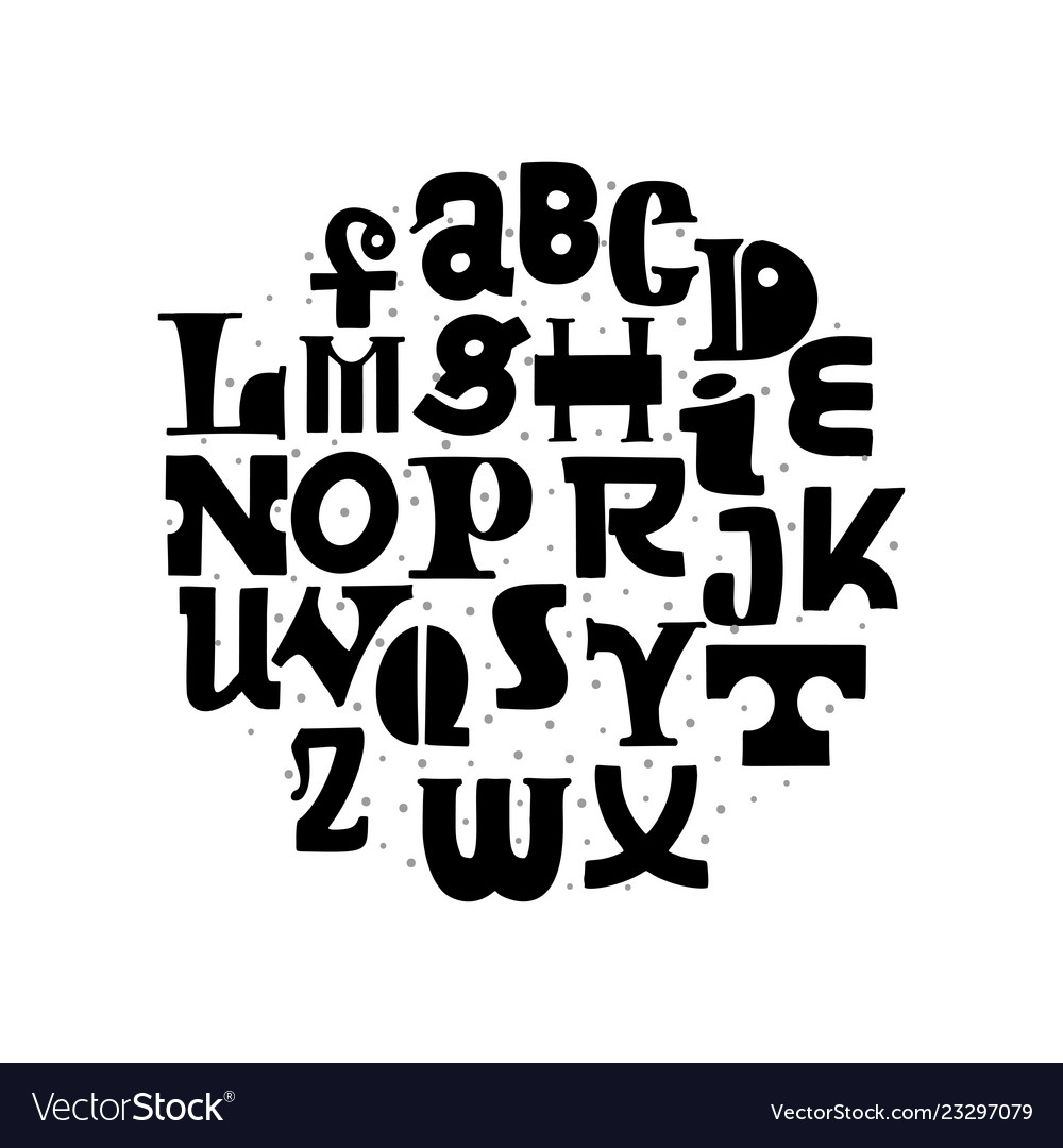 Premium Vector  Hand made font alphabet