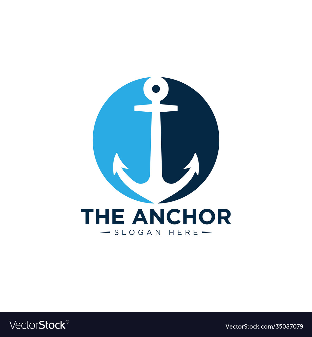 Marine retro emblems logo with anchor