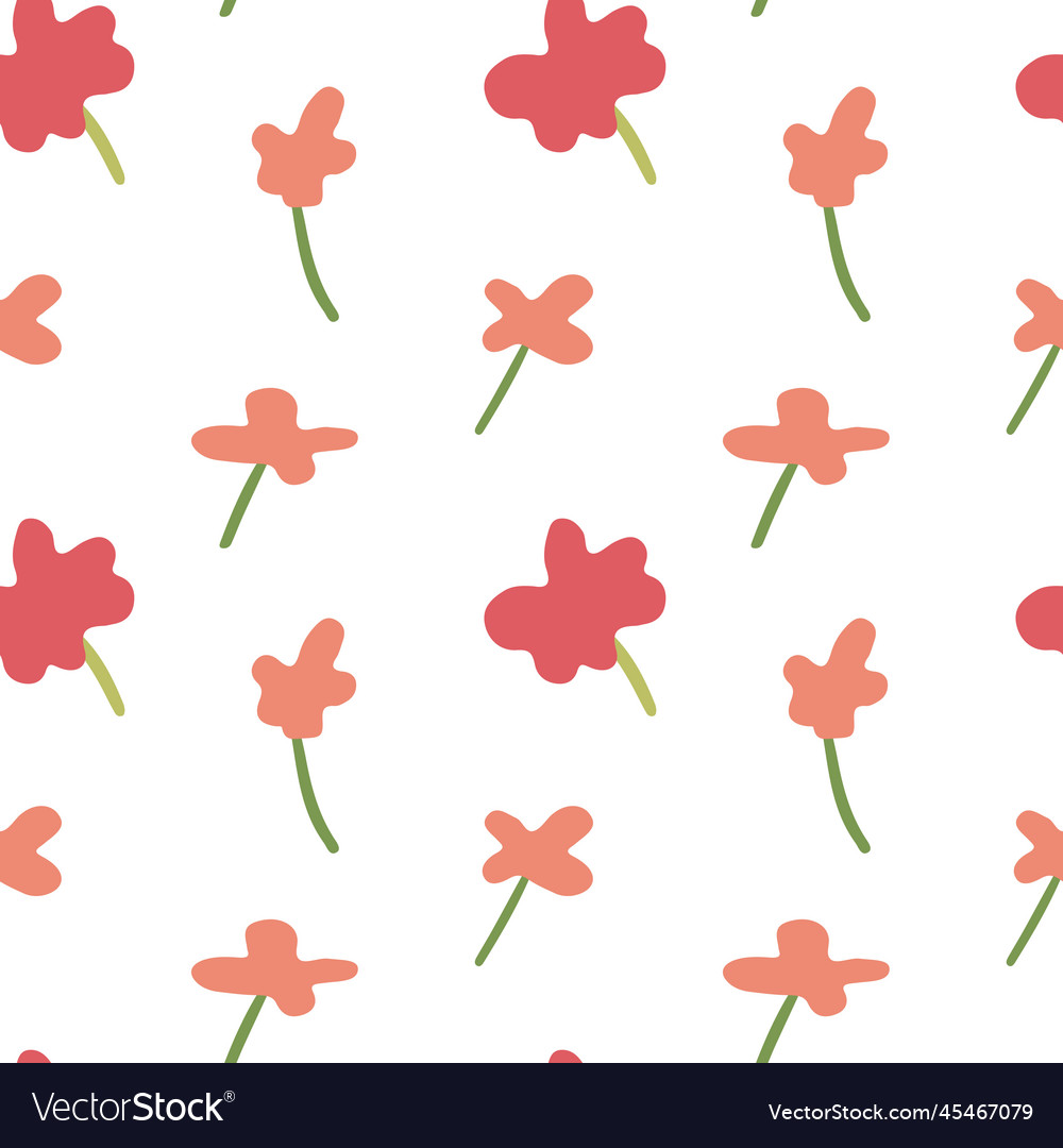 Minimalistic spring pattern with bright orange vector image Minimalistic spring pattern with bright orange