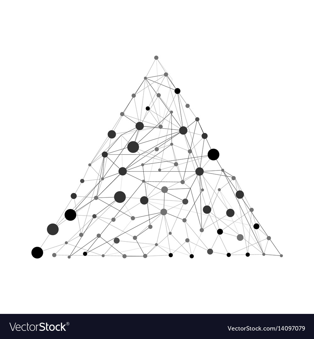 Pyramide mit Punkten und Linien Drahtrahmen