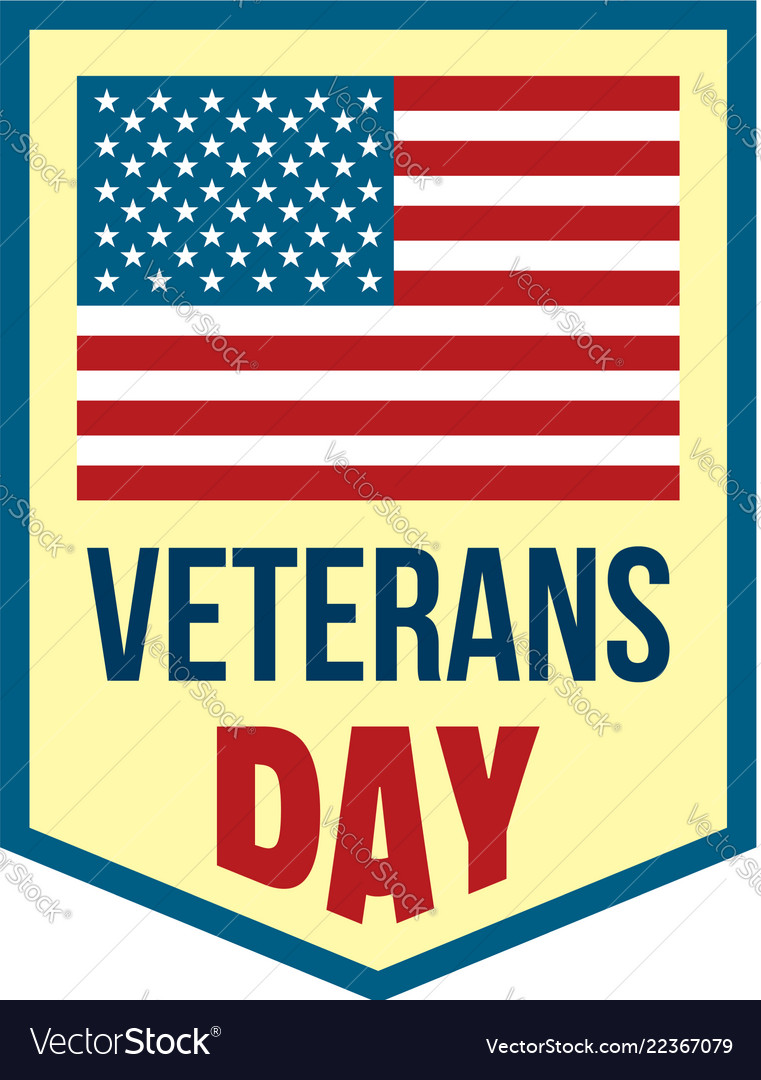 Salute veterans day logo flat style Royalty Free Vector