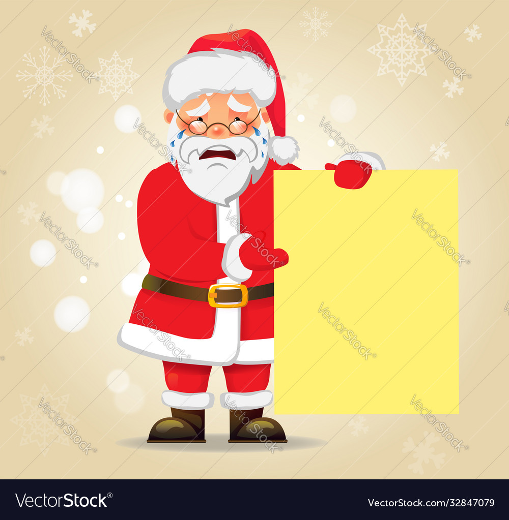 Santa claus holding banner