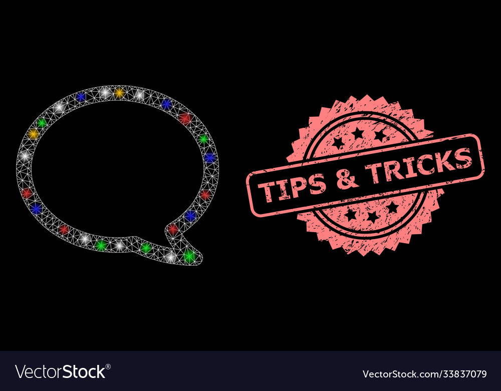 Scratched tips tricks stamp and network message vector image Scratched tips tricks stamp and network message