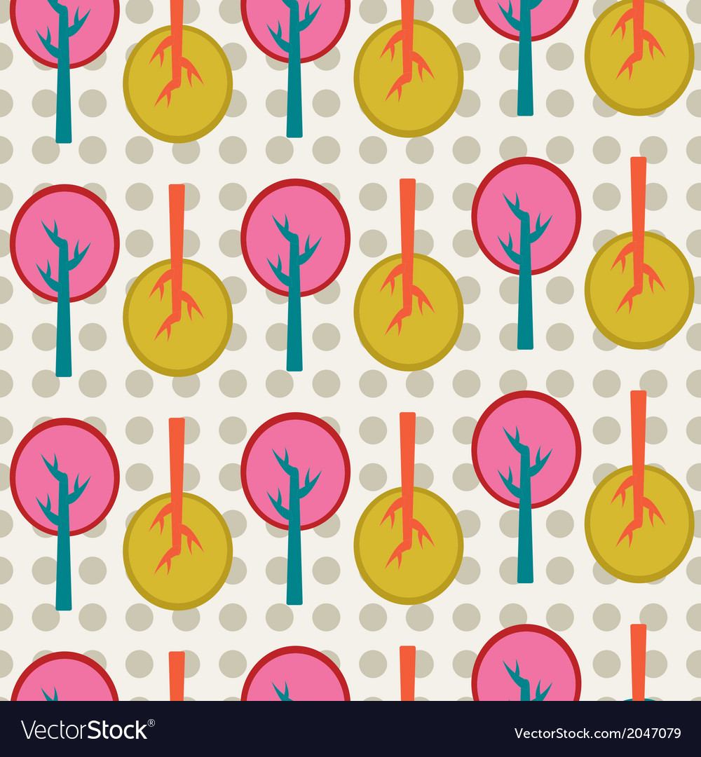 Seamless pattern with trees