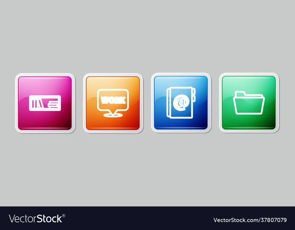 Set line shelf with books location text work vector image Set line shelf with books location text work