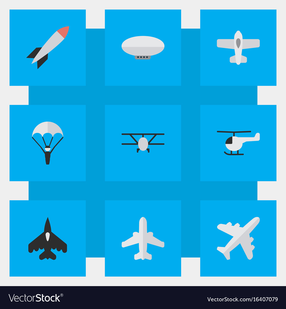 Set of simple plane icons