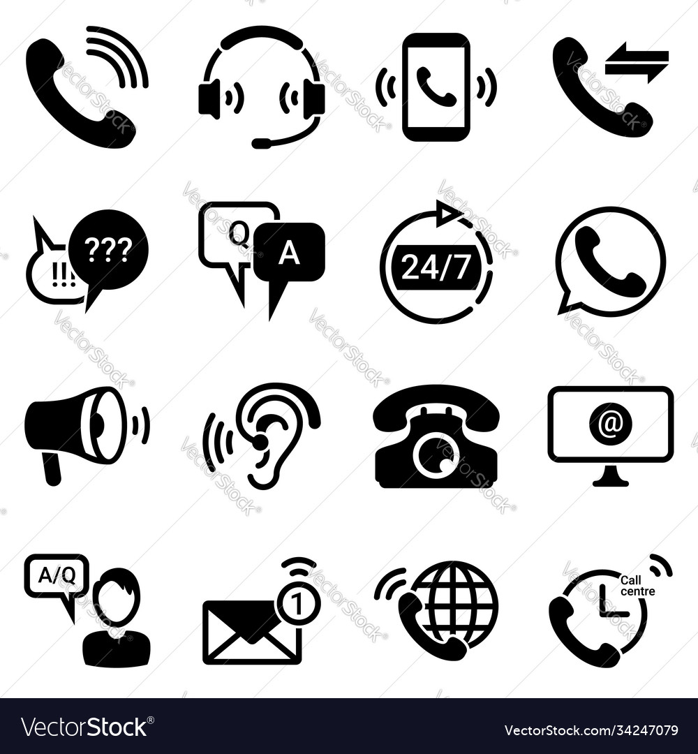 Set simple icons on a theme technical support vector image Set simple icons on a theme technical support