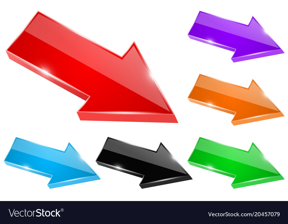 Shiny 3D Arrows - Colorful Icons