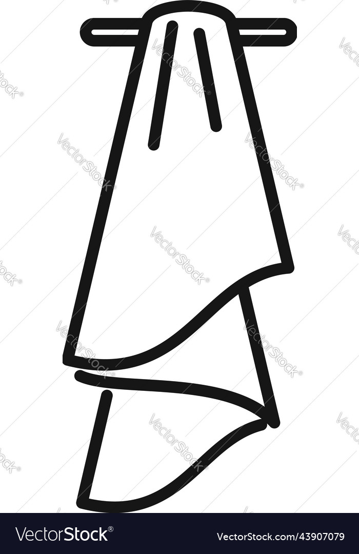 Soft towel icon outline tissue fabric