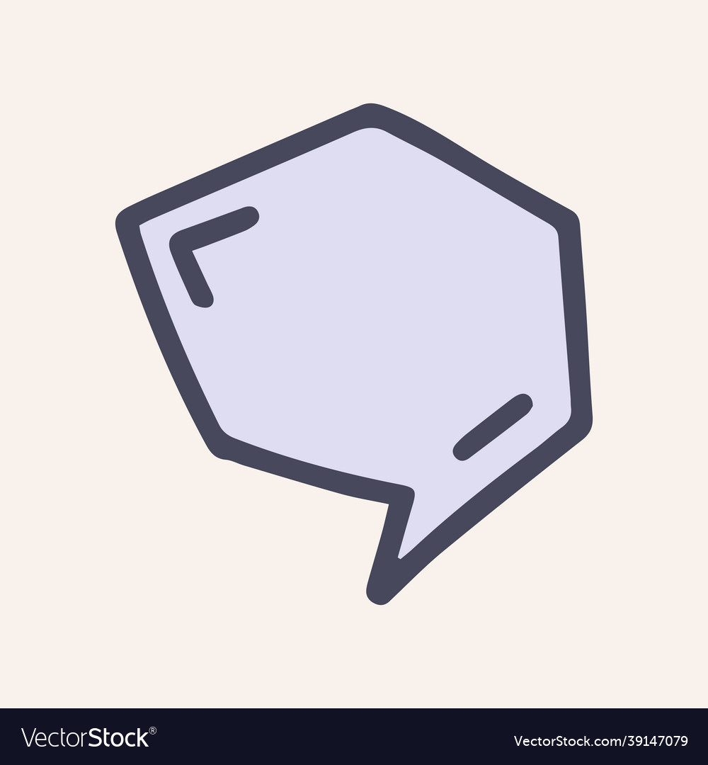 Speech bubble color doodle simple icon