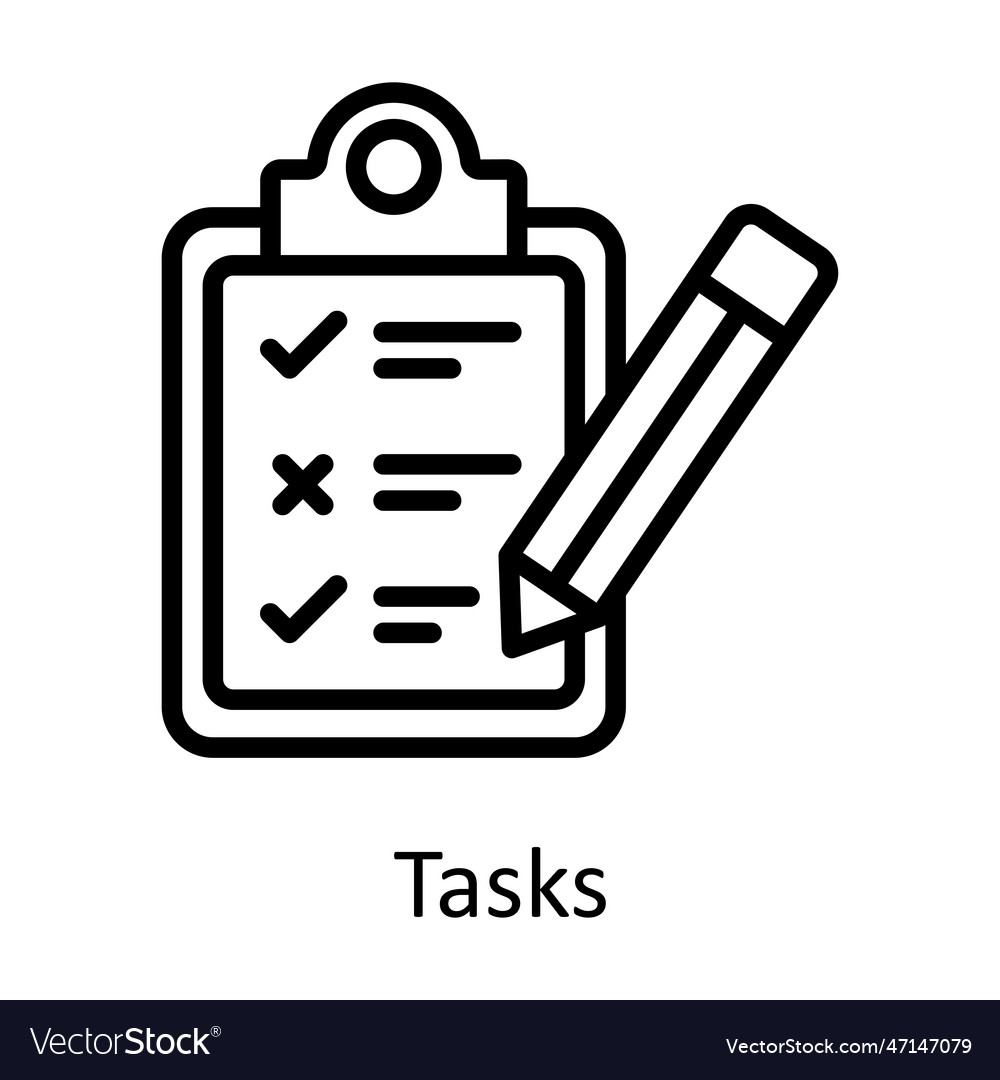 Tasks outline icon design ti