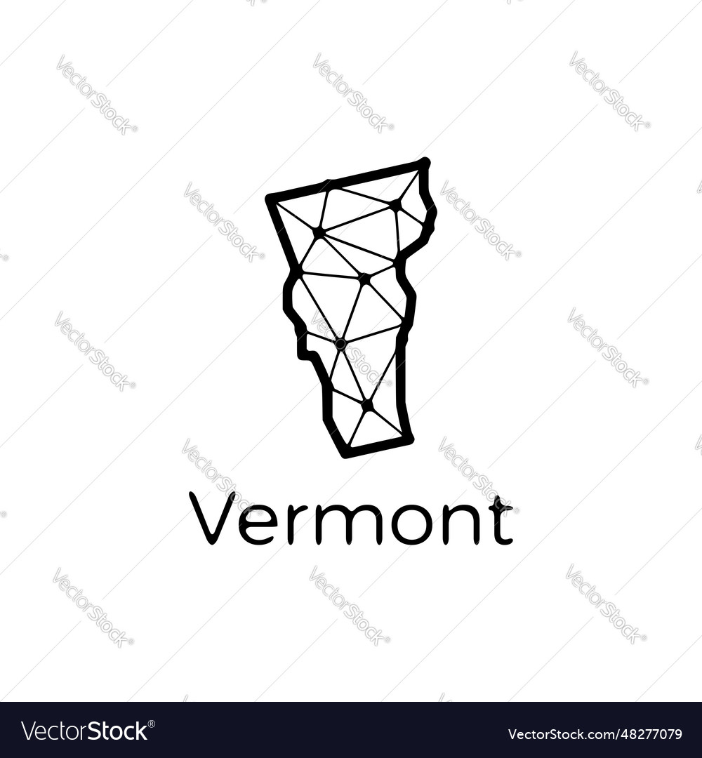 Vermont state map polygonal made of lines Vector Image