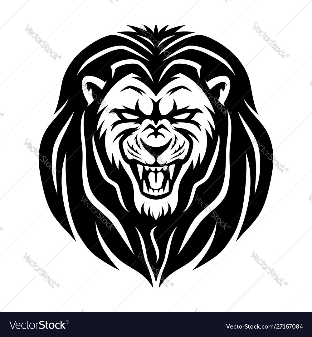 Black Lion Sign Royalty Free Vector Image - Vectorstock