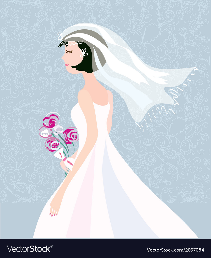 Bride card background with pattern cute design
