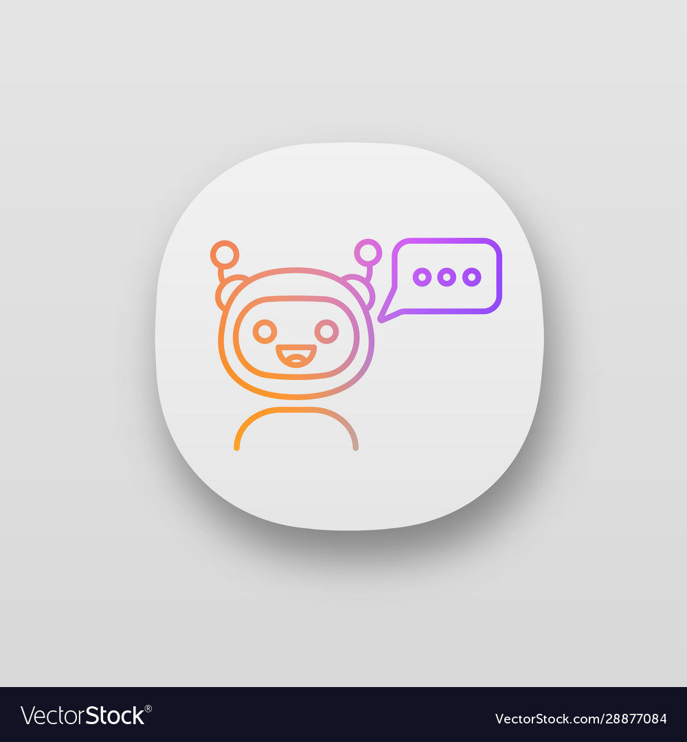 Chatbot with three dots in speech bubble app icon vector image Chatbot with three dots in speech bubble app icon