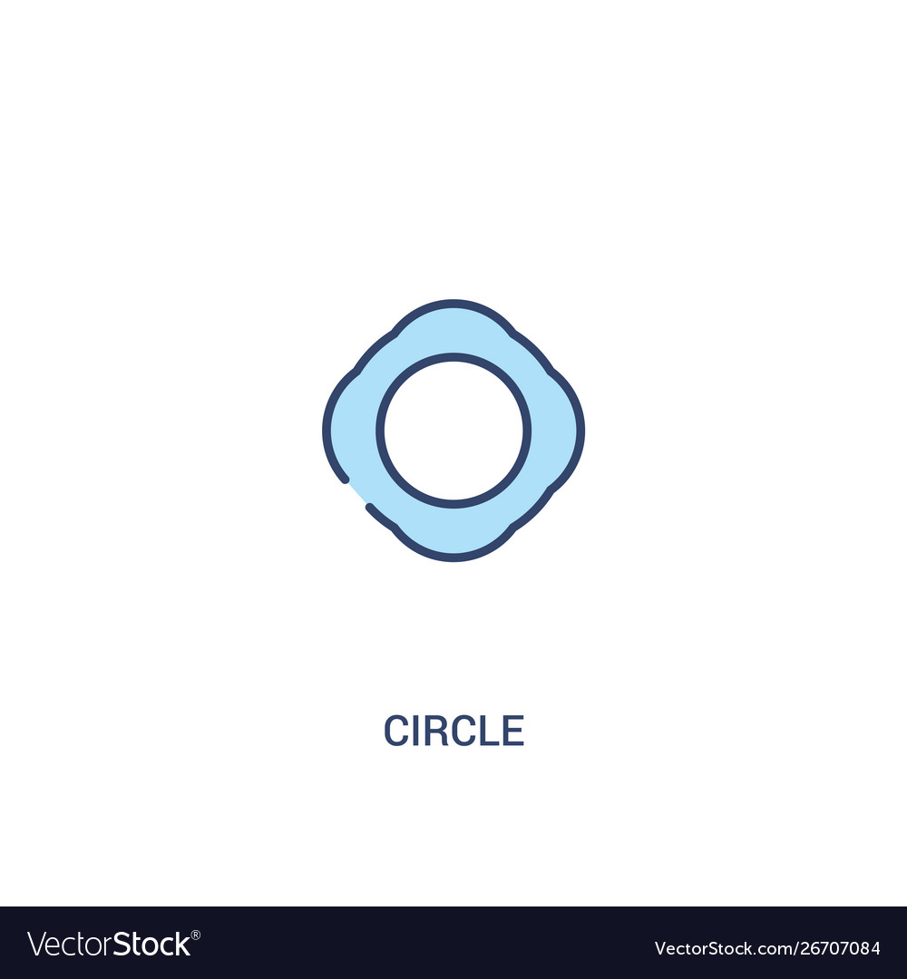 Circle concept 2 colored icon simple line element vector image Circle concept 2 colored icon simple line element