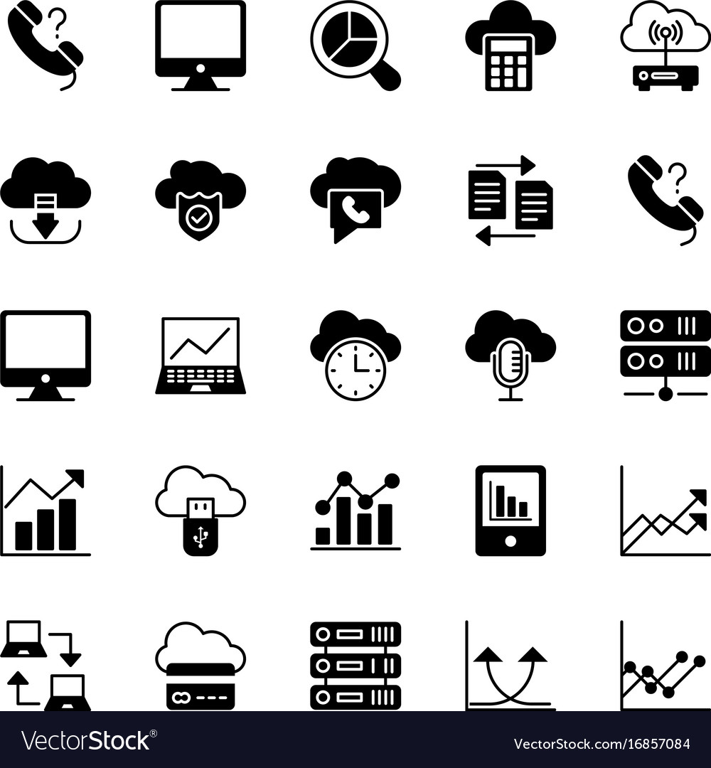 Cloud computing solid icons 2