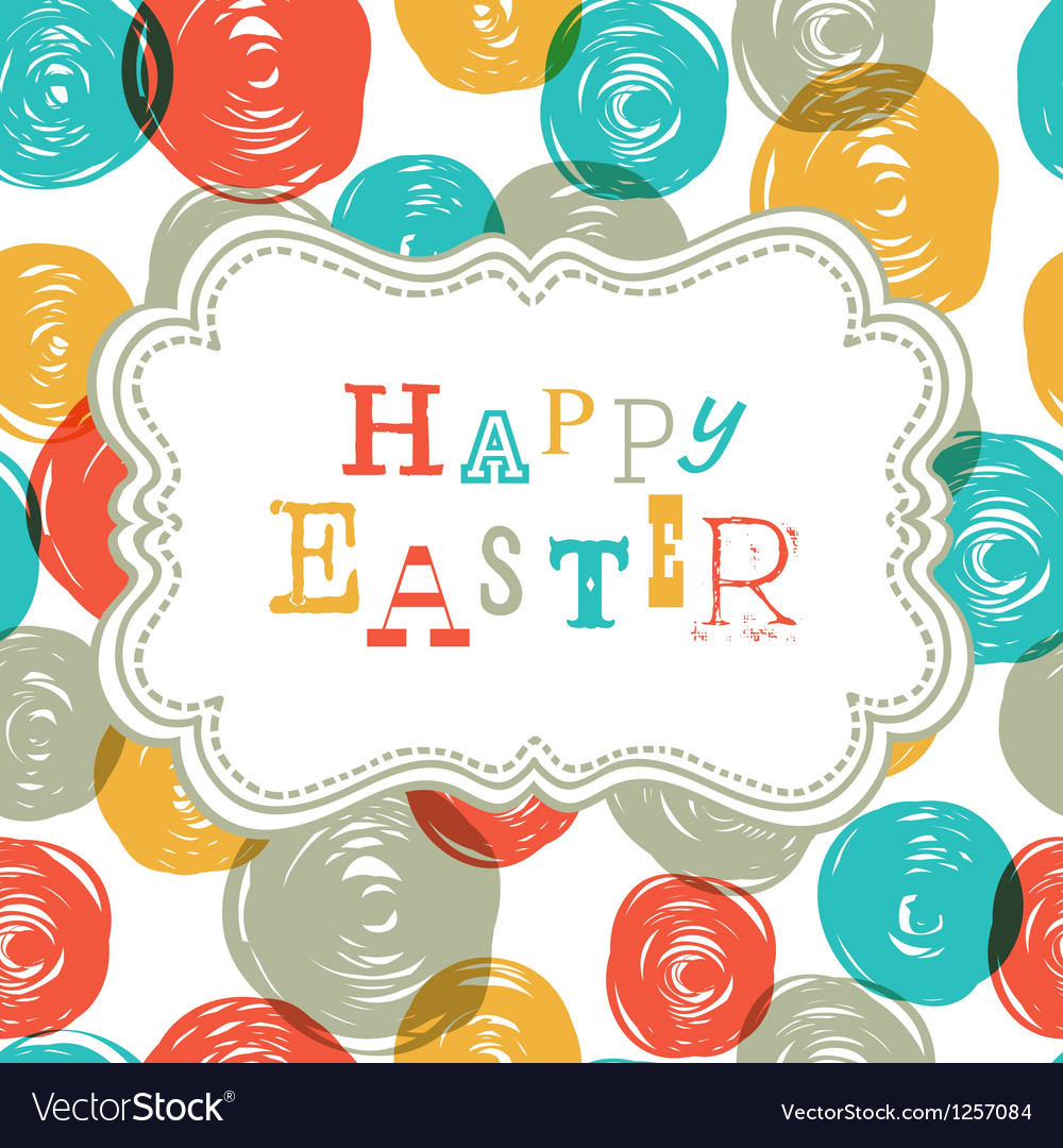 Colorful happy easter card design