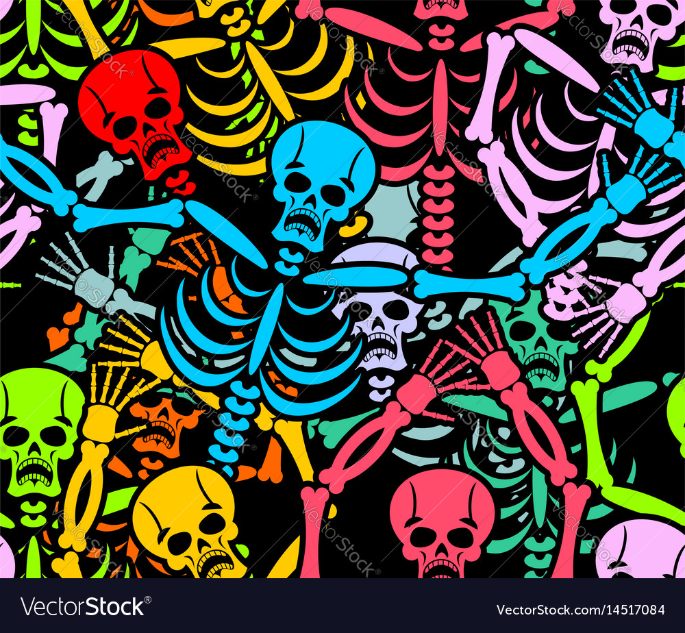 Day of the dead seamless pattern multicolored