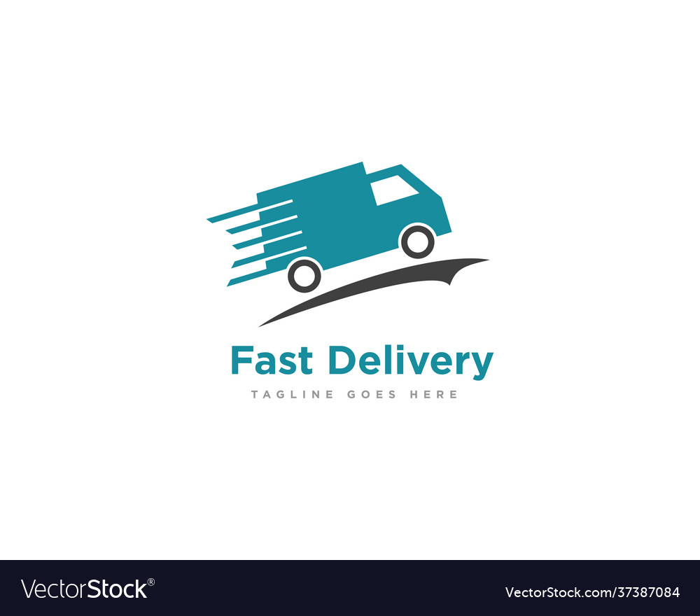 Delivery truck logo icon design Royalty Free Vector Image