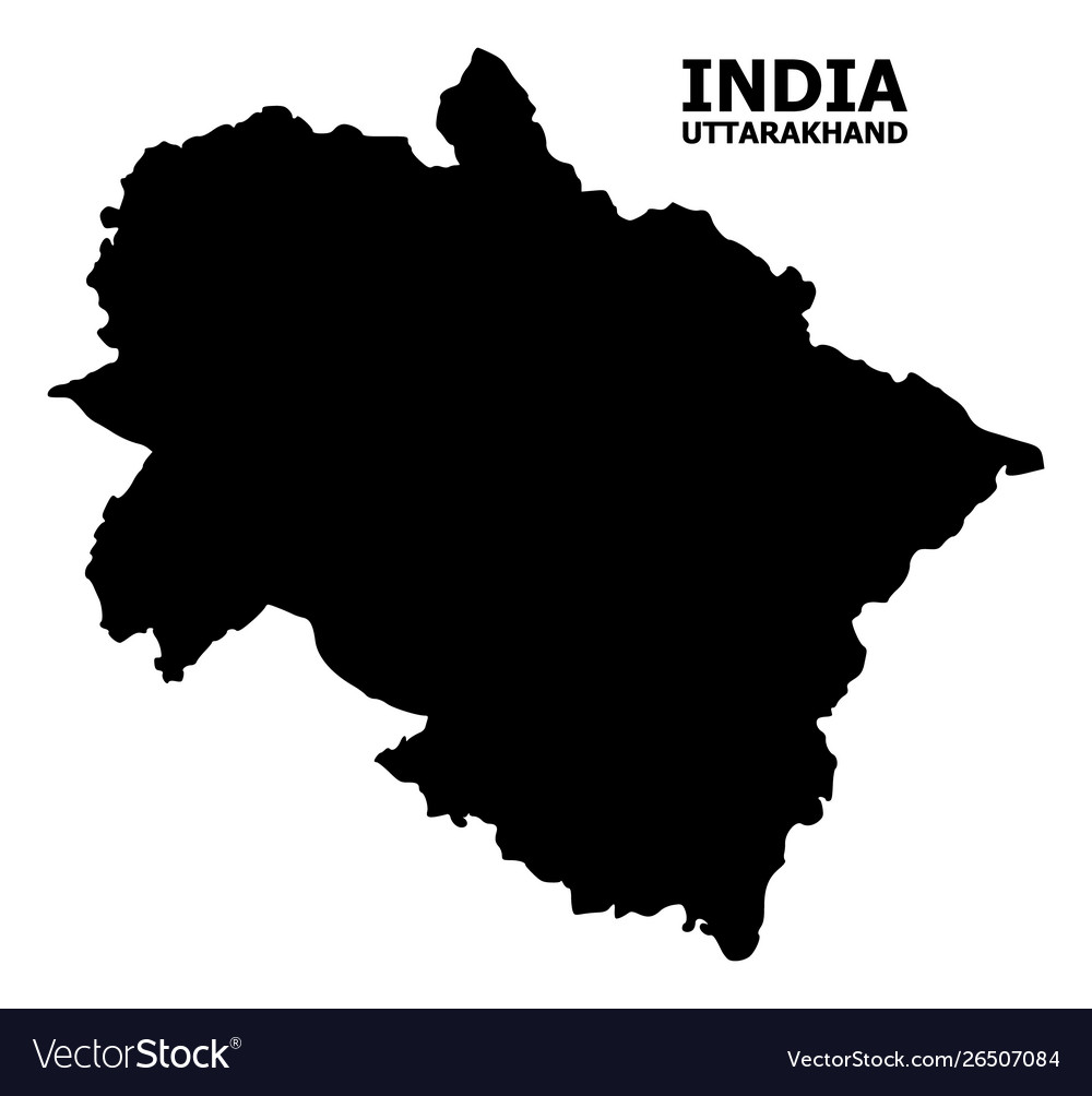 Flat map uttarakhand state with caption Royalty Free Vector