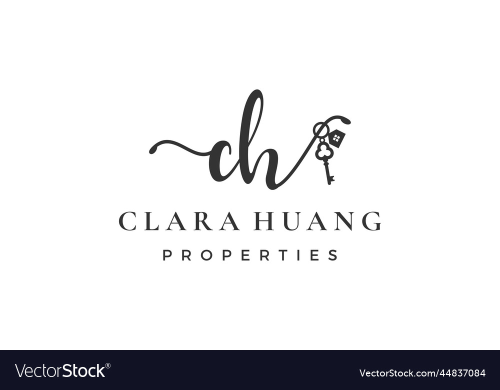 Initial letter ch c logo real estate home house