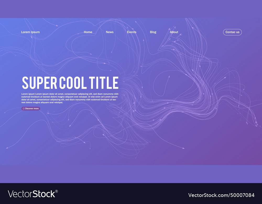 Landing page abstract design with twisted growing Vector Image Landing page abstract design with twisted growing