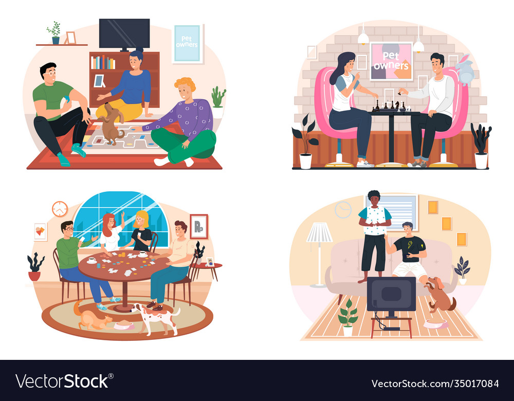 People playing a board game at home in living room