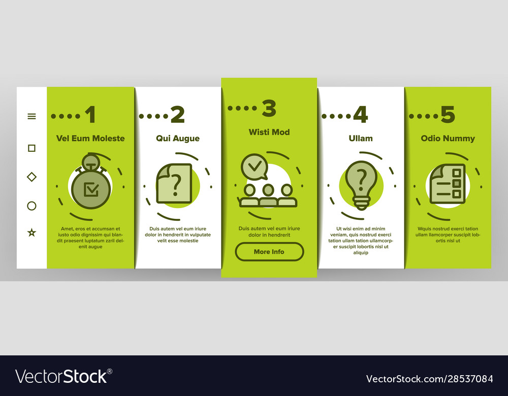 Quiz game onboarding icons set vector image Quiz game onboarding icons set