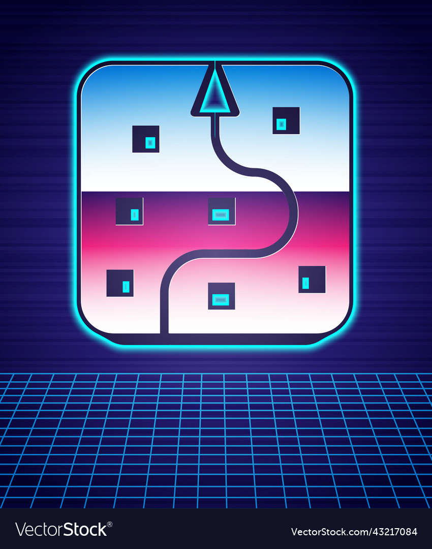 Retro style neural network icon isolated Vector Image Retro style neural network icon isolated