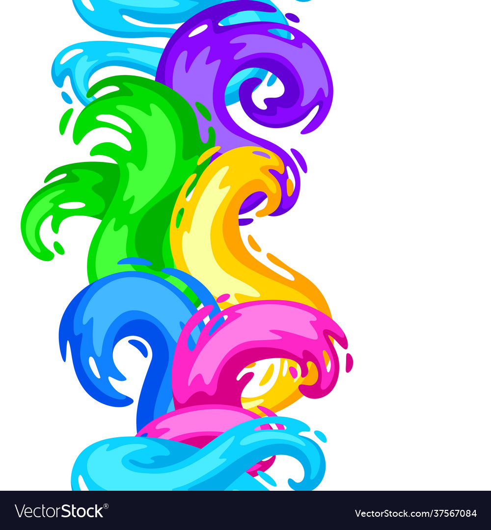 Seamless pattern with colored swirls or paint