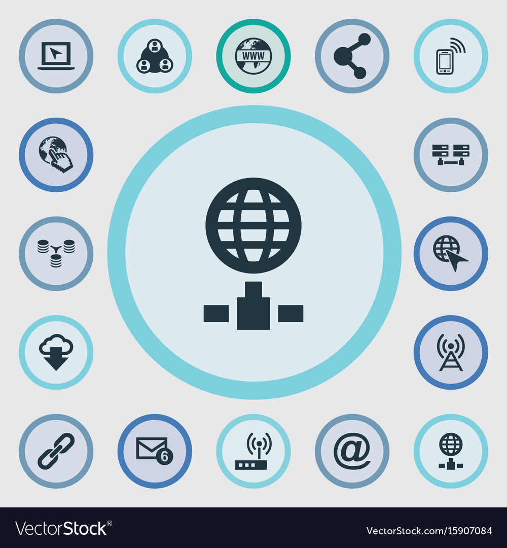Set of simple network icons