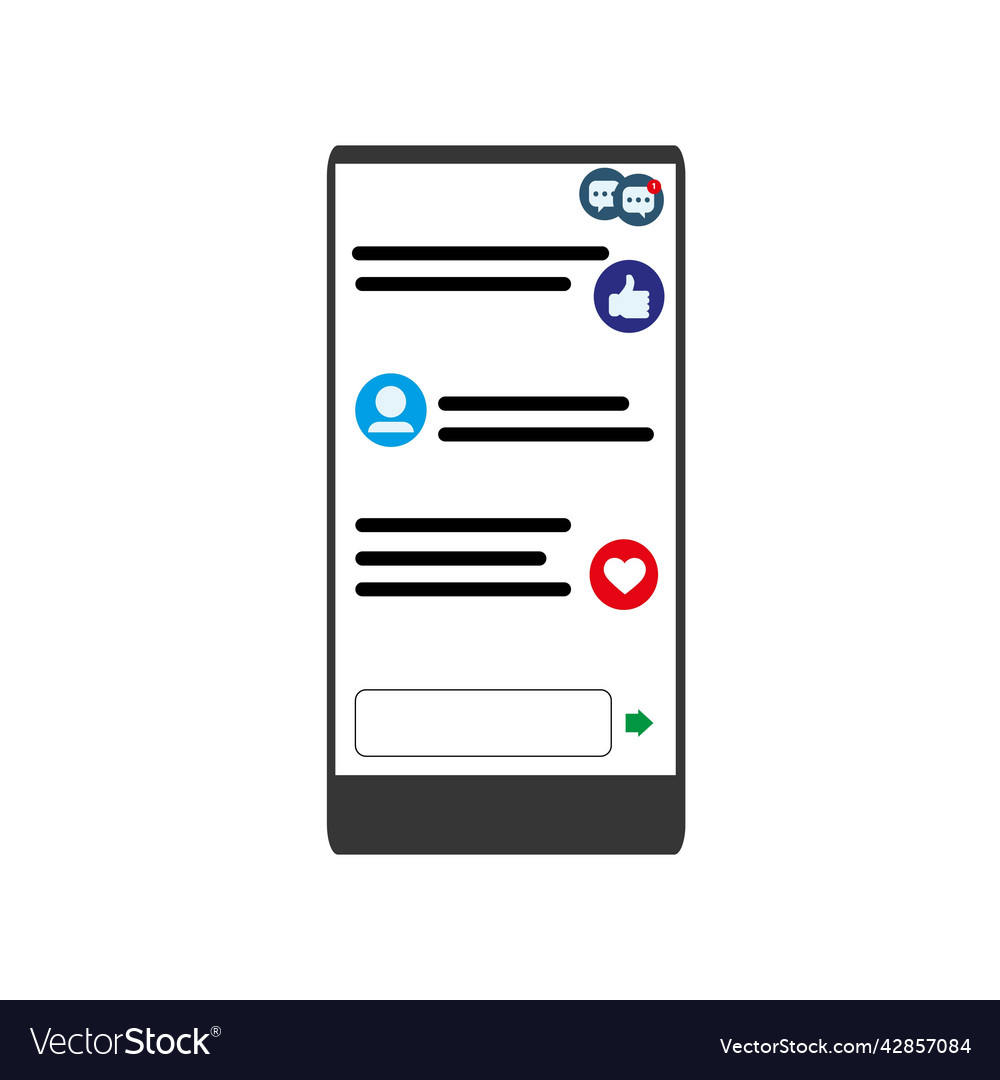Smart phone with text messaging vector image Smart phone with text messaging