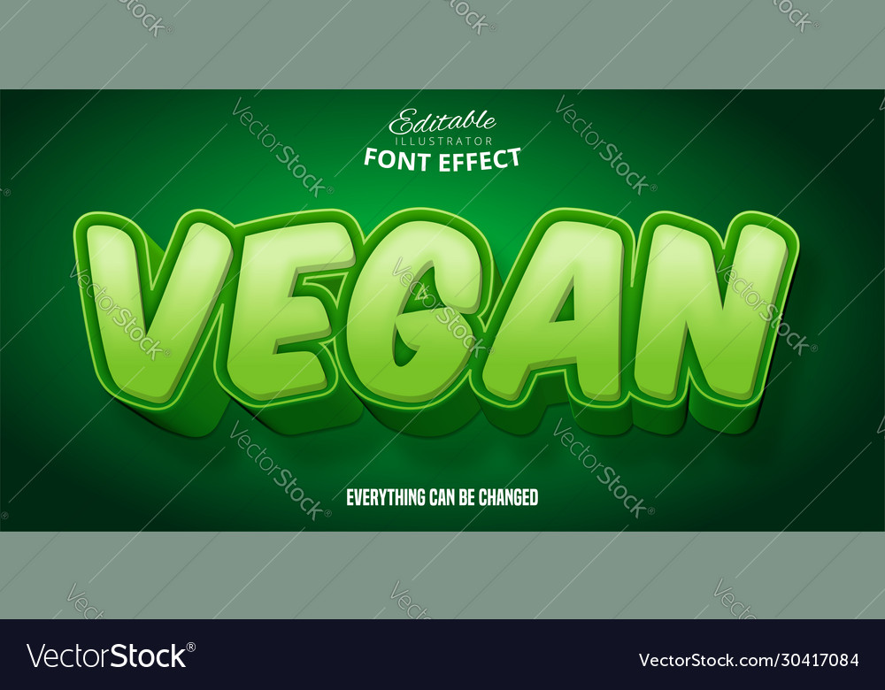 Vegan text effect green editable font style